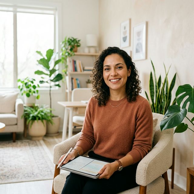 Terapeuta acompanhando agenda